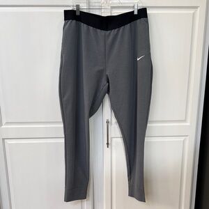 Nike Gray Joggers with Black Waistband and White Swoosh